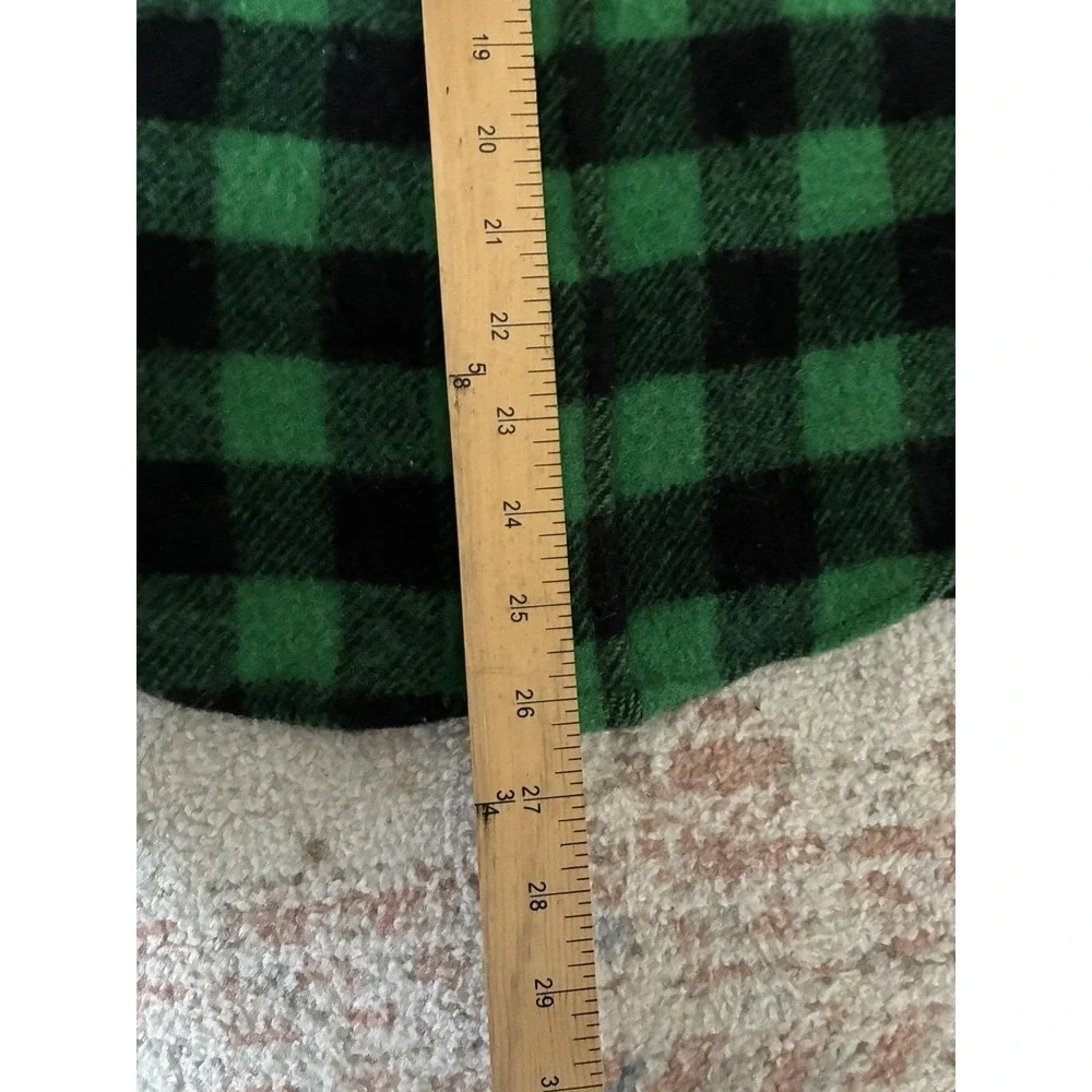 Woolrich Vintage Green Black Buffalo Check Wool Shacket S/M - Picture 6 of 7